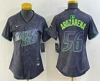 Womens Tampa Bay Rays #56 Randy Arozarena Charcoal 2024 City Connect Limited Stitched Jersey